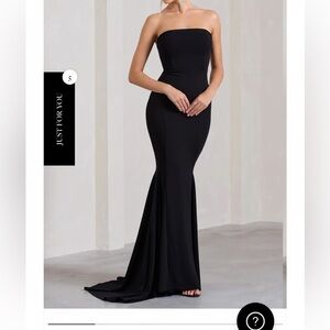 Club L London black strapless maxi dress